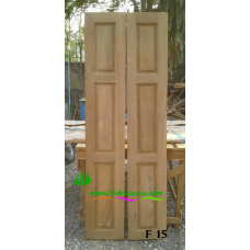 ประตูบานเฟี้ยมไม้สัก รหัส F15